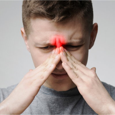 young man with chronic sinusitis